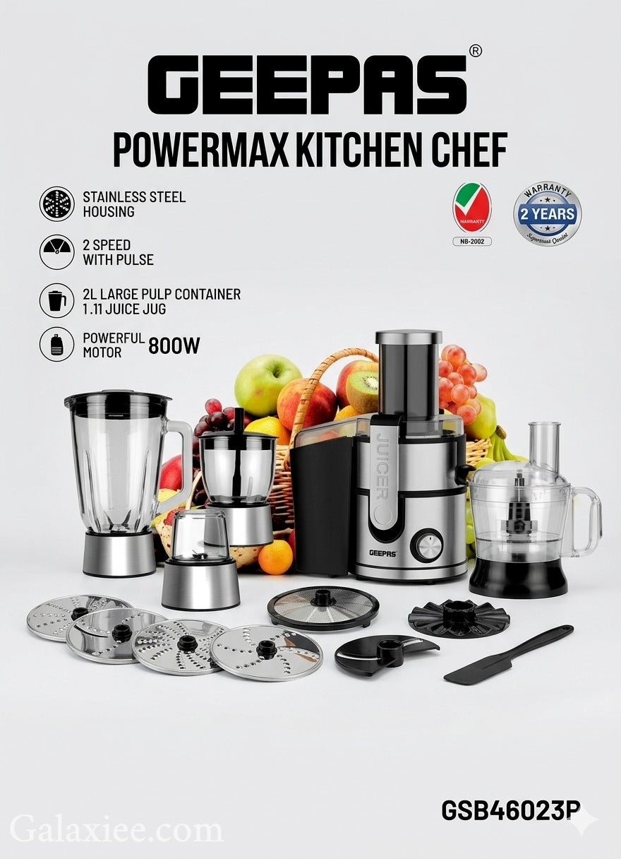 Geepas GSB46023P 4-in-1 Powermax Kitchen Chef – 800W - Buy Online Pakistan | Galaxiee.com