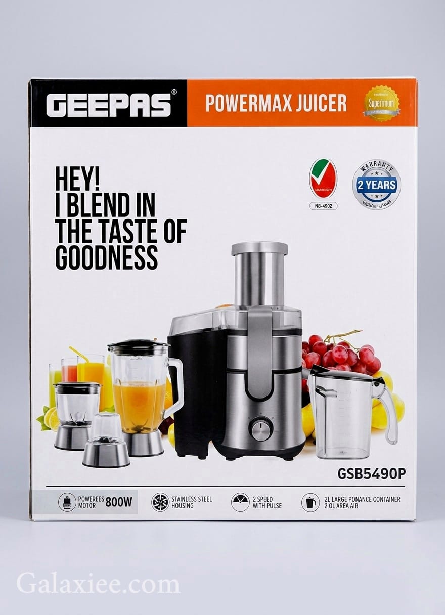 Geepas PowerMax GSB5490P 4-in-1 Juicer & Blender 800W Nutrition Center - Buy Online Pakistan | Galaxiee.com