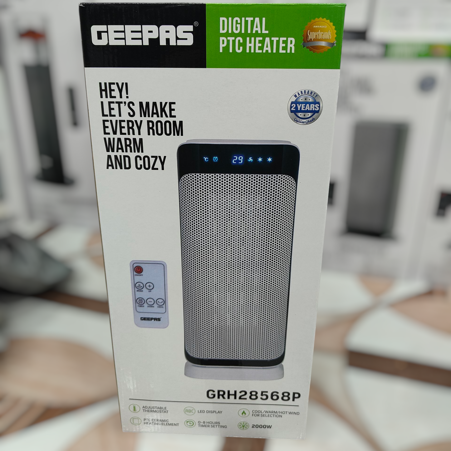 Geepas PTC Ceramic Digital Blower Heater GRH28568P – Fast Heating with Remote Control - Buy Online Pakistan | Galaxiee.com