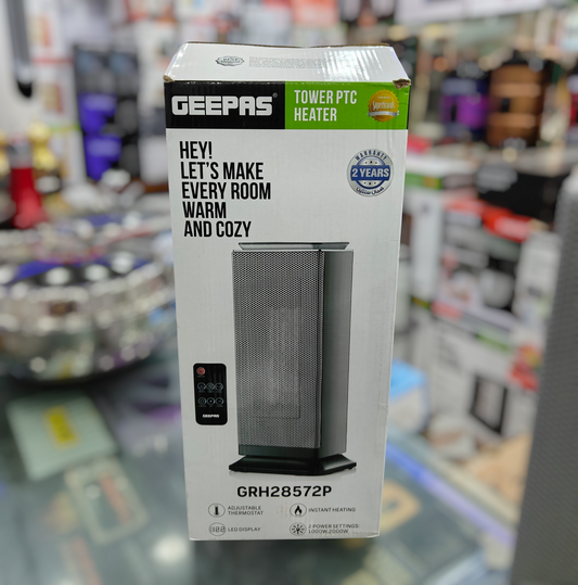 Geepas PTC Touch Remote Ceramic Fan Heater GRH28572P – 2000W Fast Room Heating - Buy Online Pakistan | Galaxiee.com