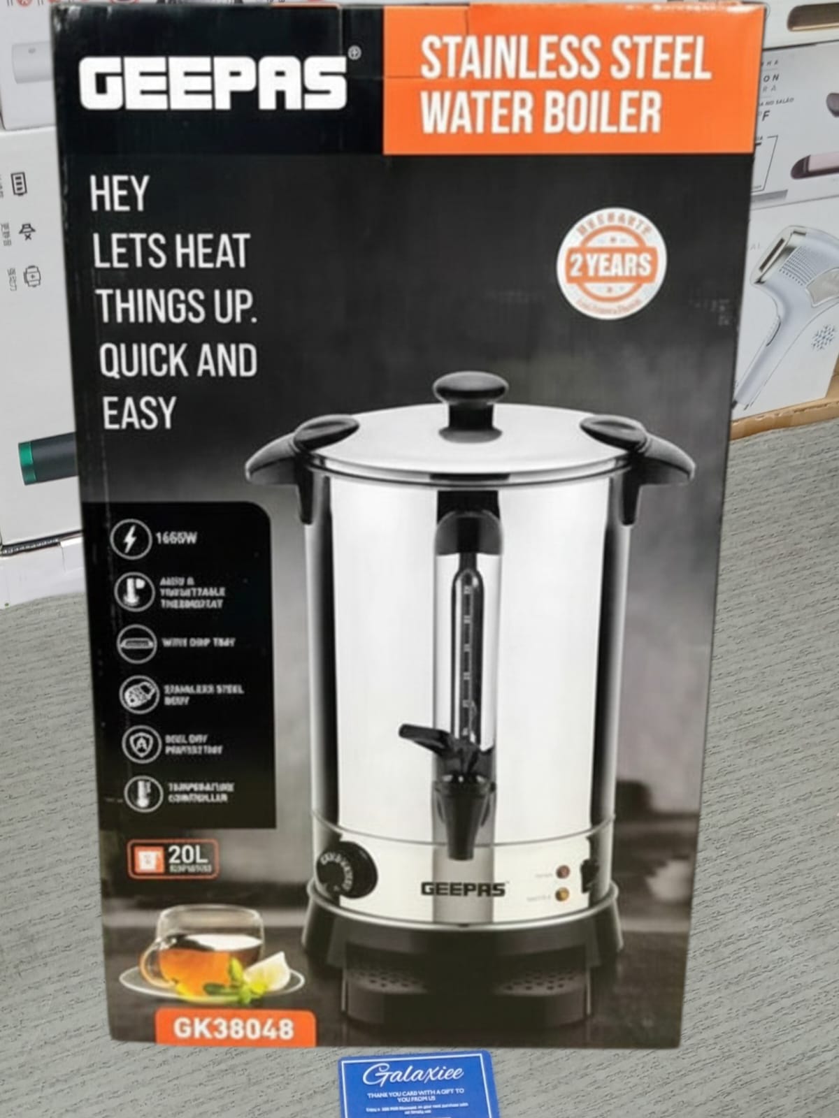 Geepas Stainless Steel Water Boiler – 7L / 10L / 20L Electric Hot Water Dispenser with T - Buy Online Pakistan | Galaxiee.com