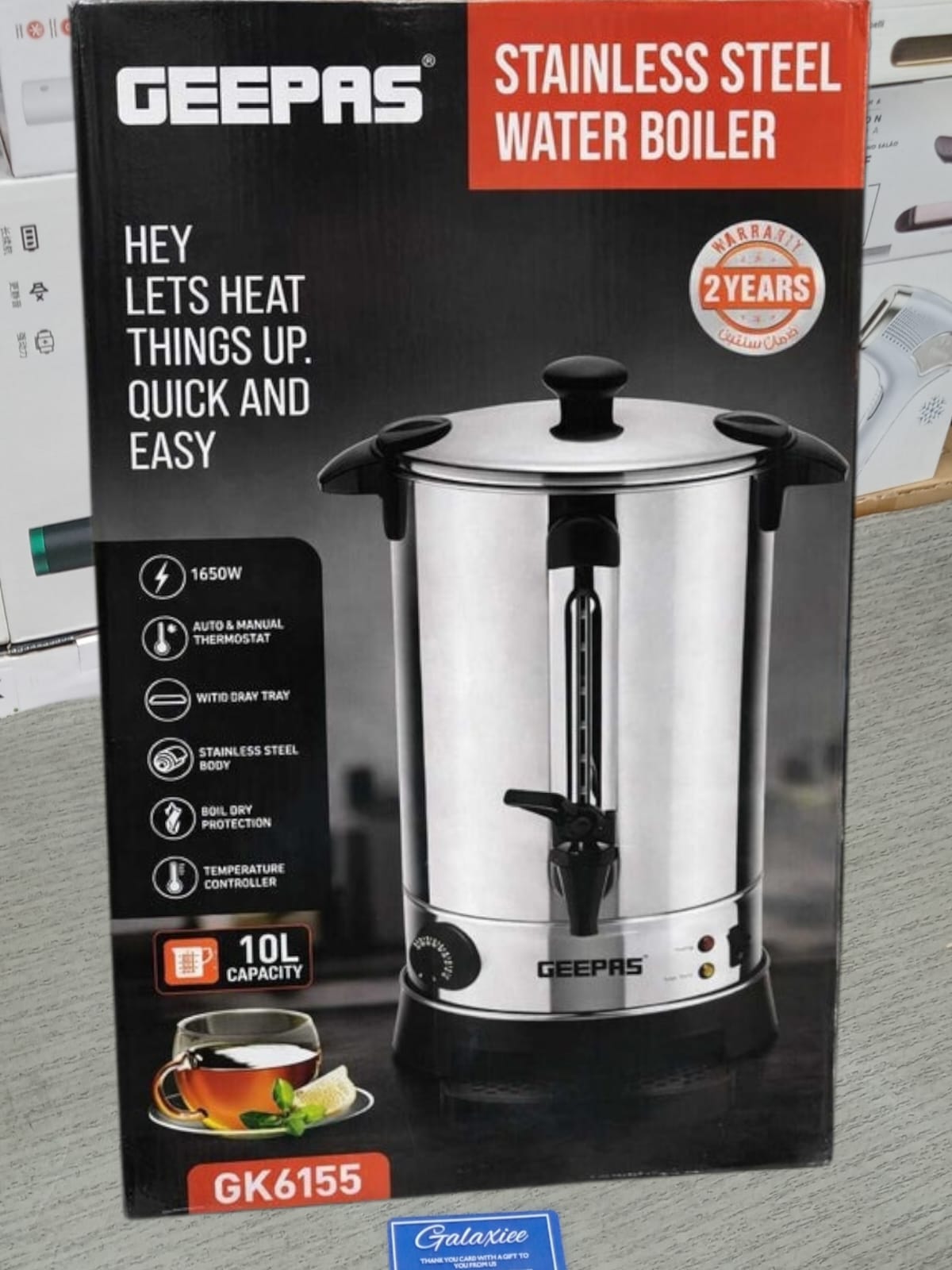 Geepas Stainless Steel Water Boiler – 7L / 10L / 20L Electric Hot Water Dispenser with T - Buy Online Pakistan | Galaxiee.com