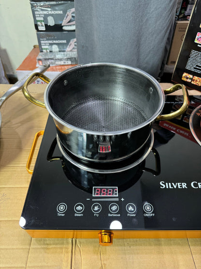 German Lot 2-Burner Silver Crest Infrared Cooker Hot Plate | 7000 W High-Power Dual Burn - Buy Online Pakistan | Galaxiee.com