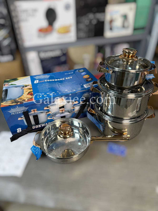 German Lot Peterhof 8-Piece Stainless Steel Cookware Set | Premium PH-Series - Buy Online Pakistan | Galaxiee.com