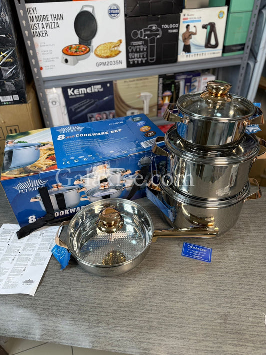 German Lot Peterhof 8-Piece Stainless Steel Cookware Set | Premium PH-Series - Buy Online Pakistan | Galaxiee.com