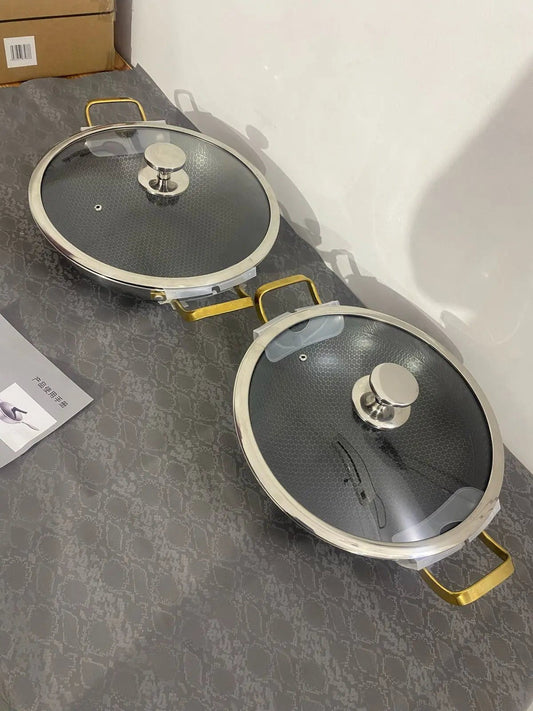 GERMANY LOT HONEYCOMB LESSER COATED DEEP FRYPAN - Galaxiee.com