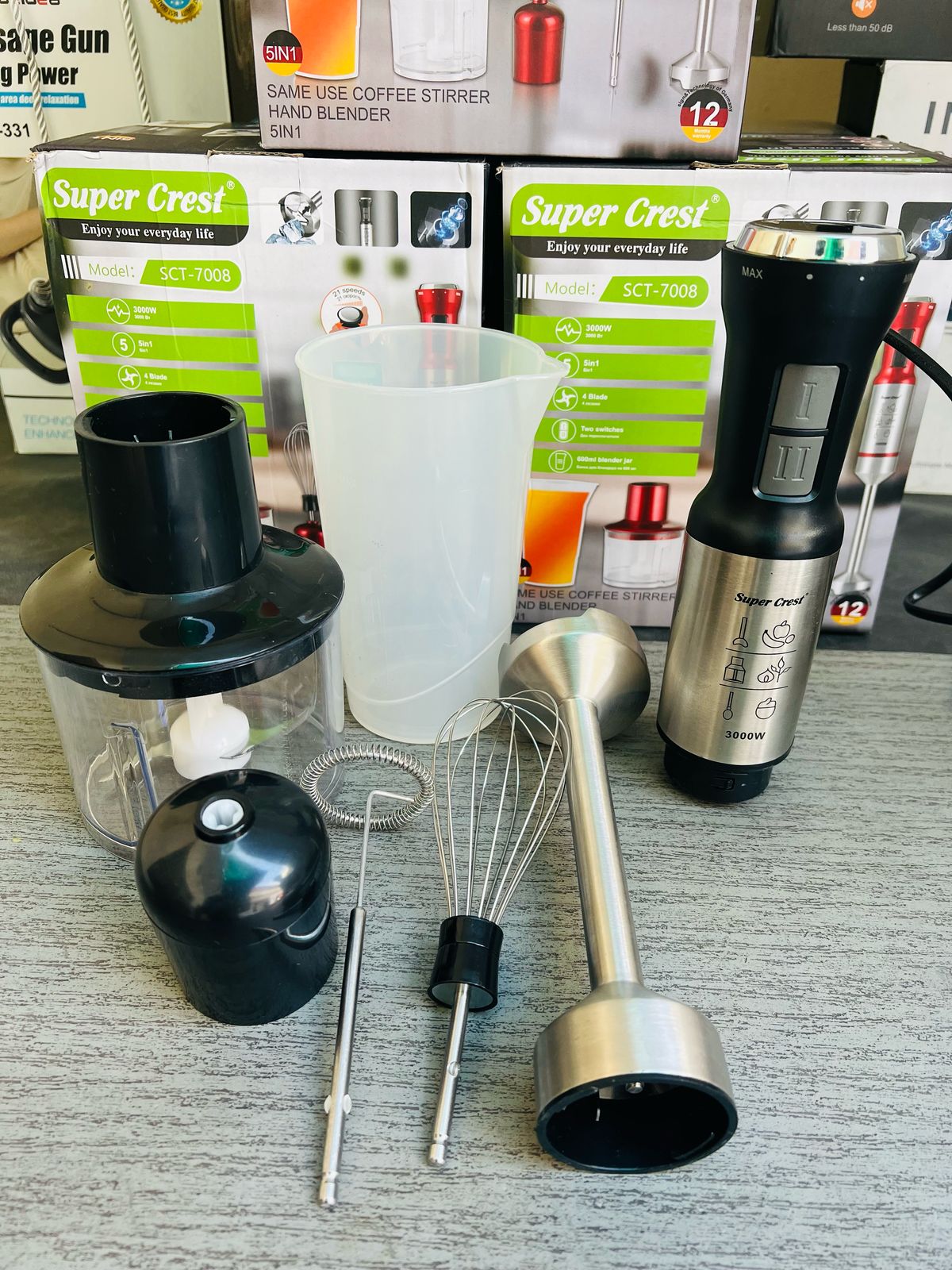 Germany Lot Imported Super Crest 5-in-1 Hand Blender Set SCT-7008 - Buy Online Pakistan | Galaxiee.com