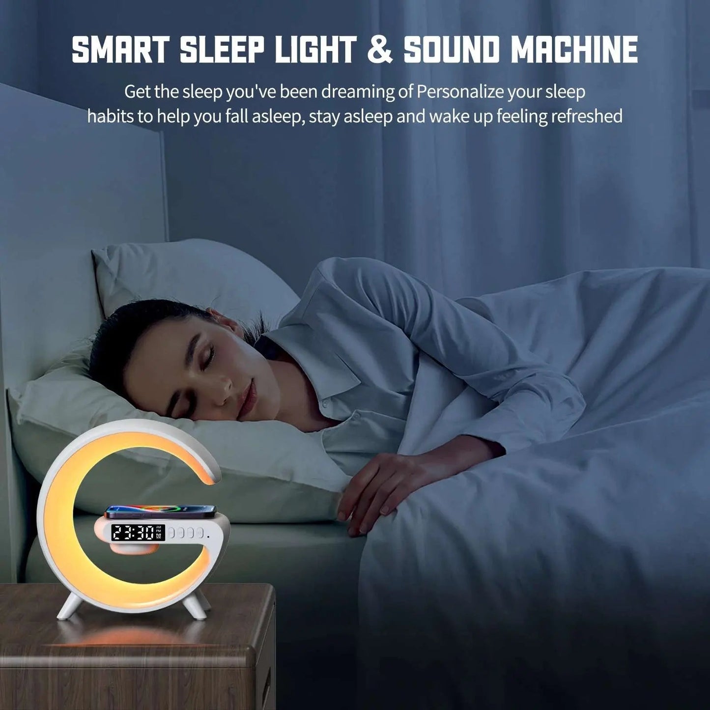 Gift Alarm Clock Wireless Charger With Speaker Colorful Night Light Wireless Mobile Phone Charger - Galaxiee.com