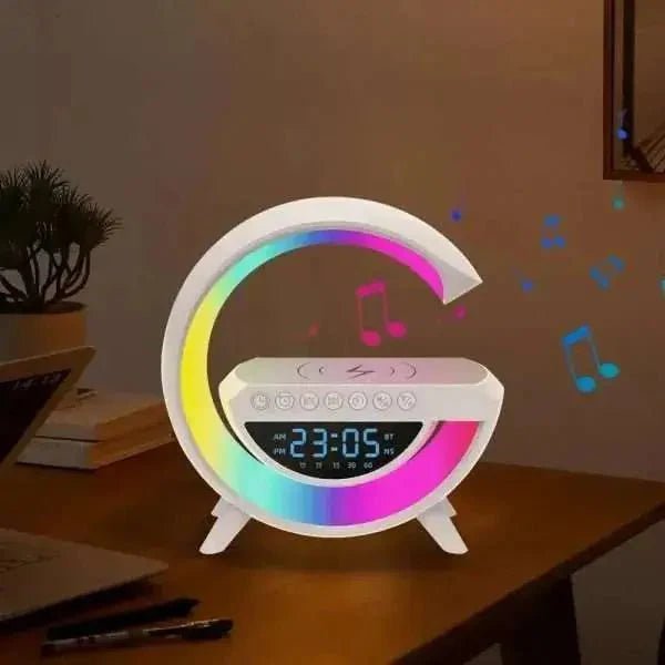 Gift Alarm Clock Wireless Charger With Speaker Colorful Night Light Wireless Mobile Phone Charger - Galaxiee.com