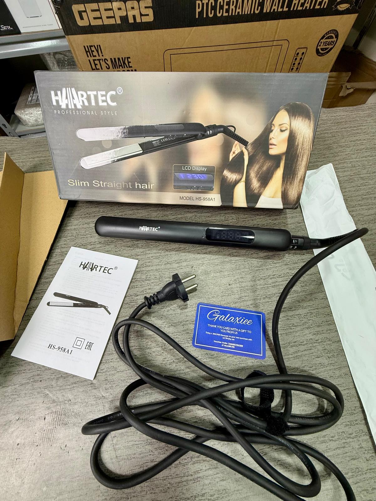 HAIRTEC Digital Hair Straightener 45W – Titanium & Chromium Plates, 50–230°C Fast Heat - Buy Online Pakistan | Galaxiee.com