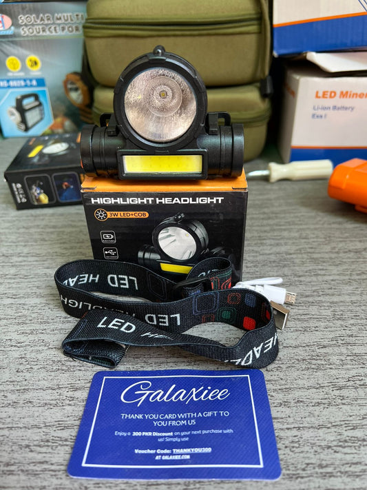 Highlight Headlight 3W LED+COB - Buy Online Pakistan | Galaxiee.com