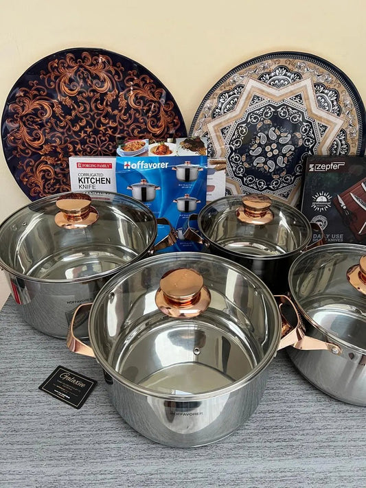 HOFFAVORER 8 PCs Stainless Steel Cookware Set - Buy Online Pakistan | Galaxiee.com