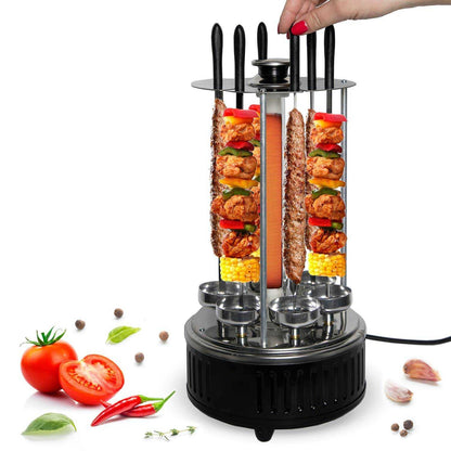 Zilan Vertical Electric Grill Machine – 6 Skewers Rotating BBQ & Kebab Maker | Indoor Smokeless Grill