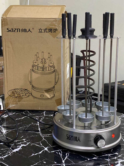 Zilan Vertical Electric Grill Machine – 6 Skewers Rotating BBQ & Kebab Maker | Indoor Smokeless Grill