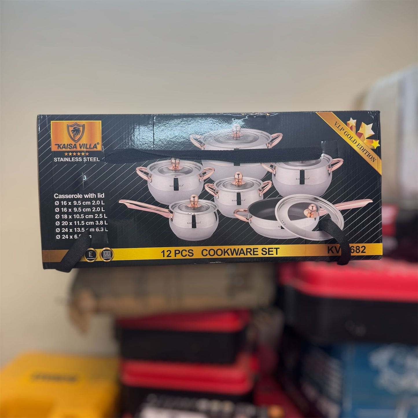 Kaisa villa 12PCS Stainless Steel Cookware set ( Switzerland )Premium Non-Stick Kitchen - Buy Online Pakistan | Galaxiee.com