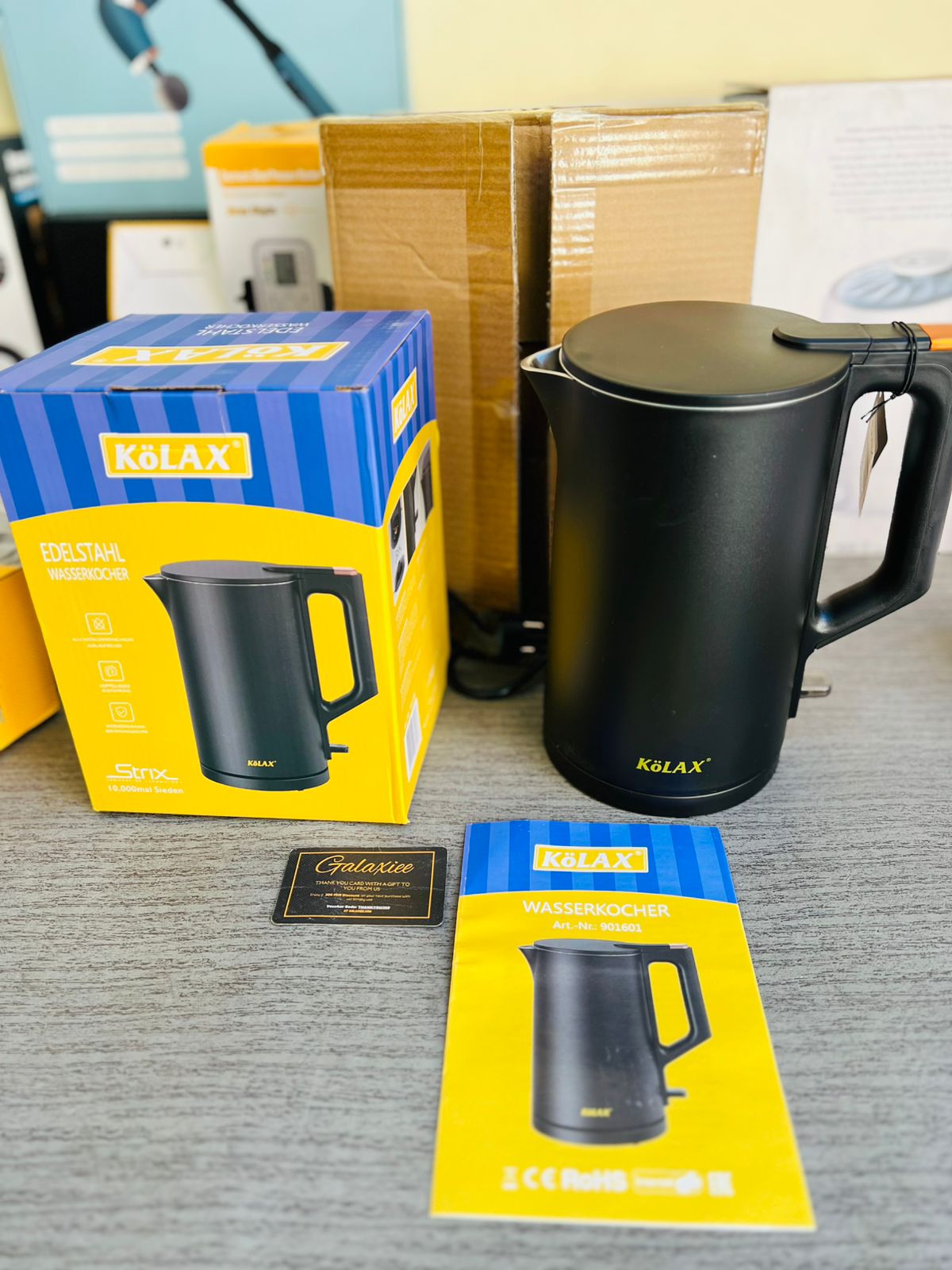 Kolax Electric Kettle Double Insulated German Lot - Galaxiee.com
