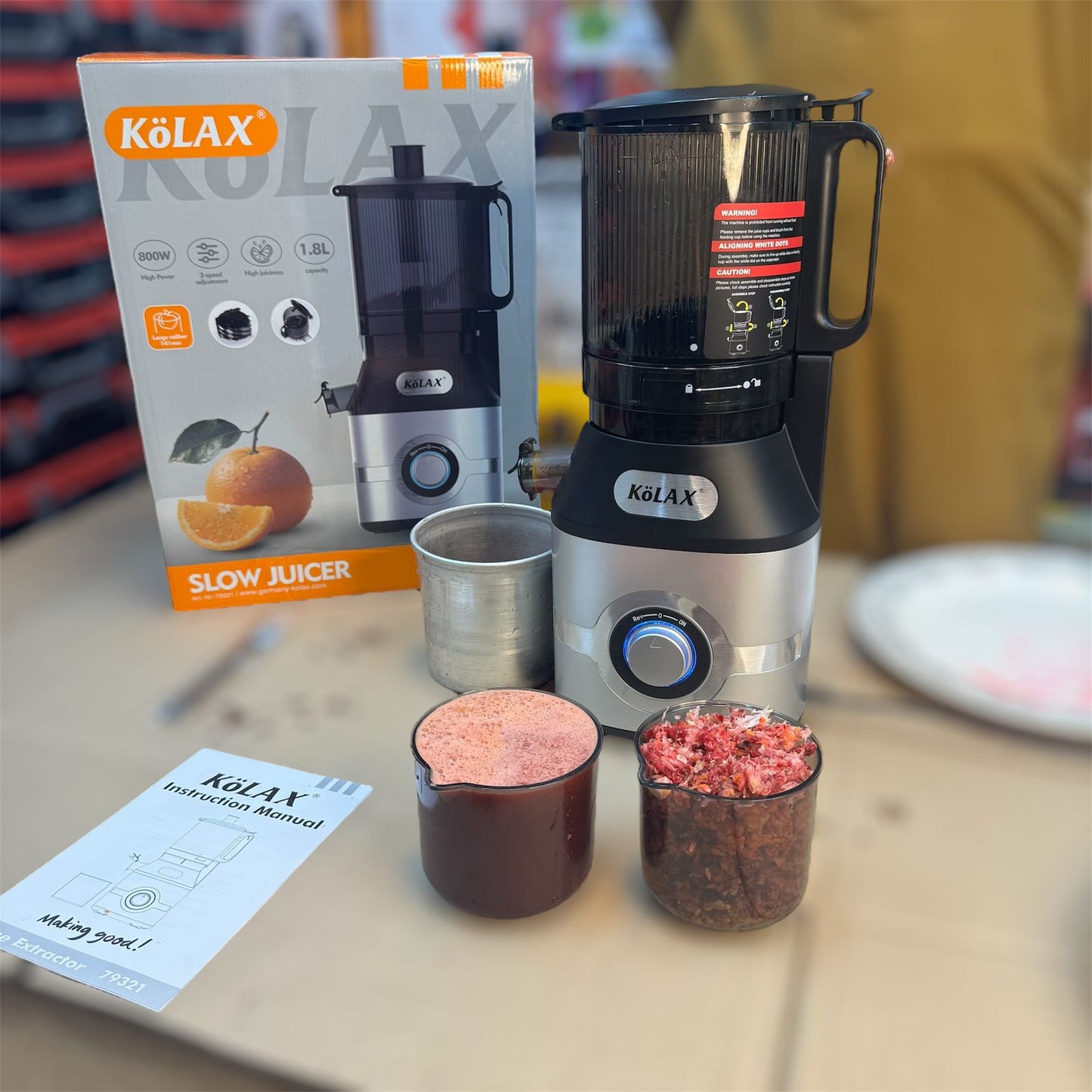 Kolax Germany Cold Press Slow Juicer – Model 79321 | 800W Powerful Whole Fruit Juicer - Buy Online Pakistan | Galaxiee.com