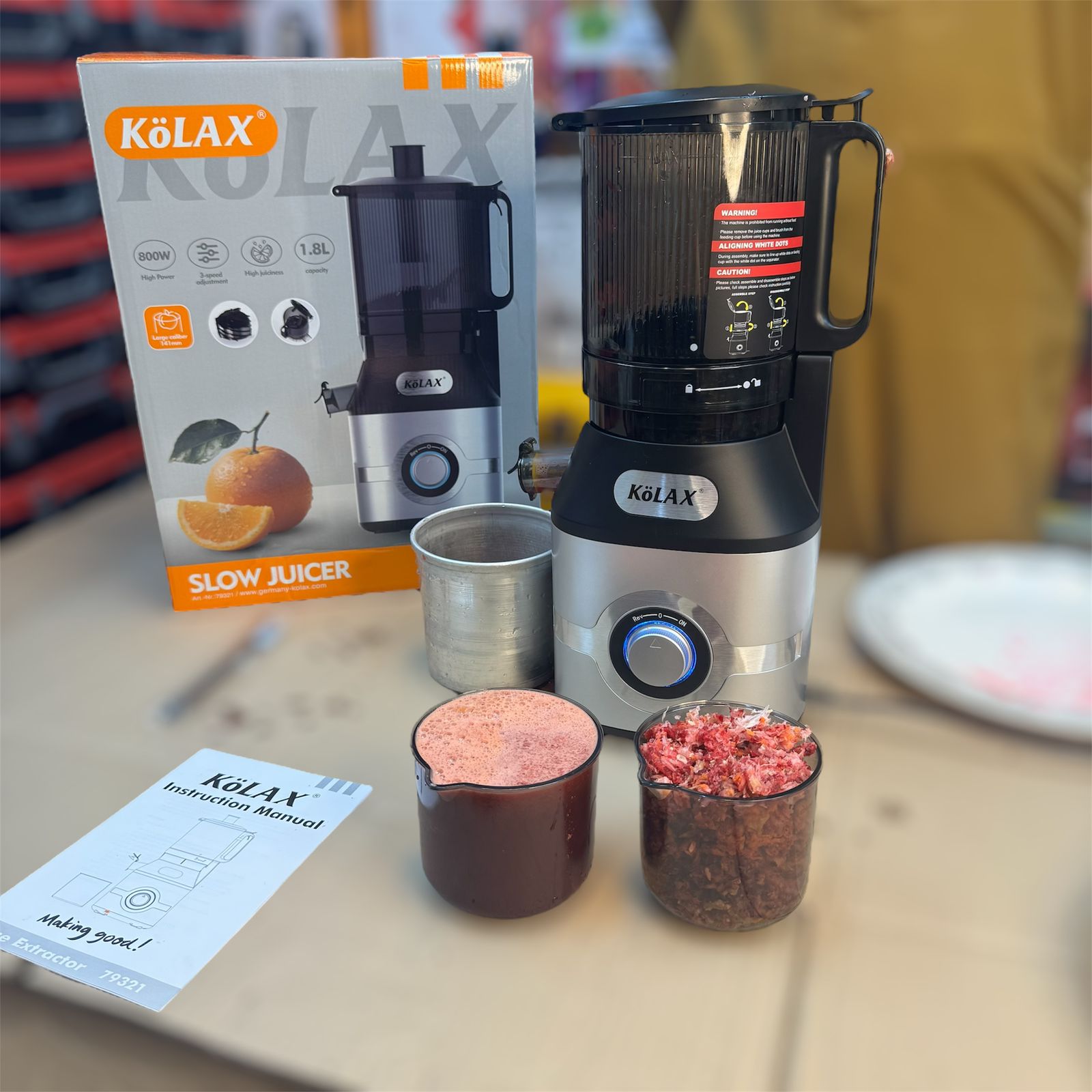 Kolax Germany Cold Press Slow Juicer – Model 79321 | 800W Powerful Whole Fruit Juicer - Buy Online Pakistan | Galaxiee.com