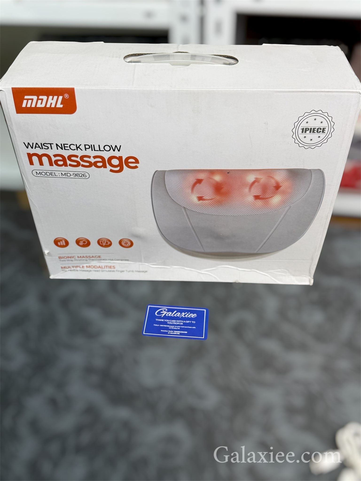 MDHL MD-9826 Rechargeable Waist & Neck Shiatsu Massager Pillow - Buy Online Pakistan | Galaxiee.com