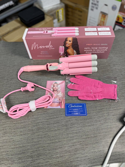 Mermade 3-Barrel Hair Waver – Fast Heating Curling Iron | Shiny Waves - Buy Online Pakistan | Galaxiee.com