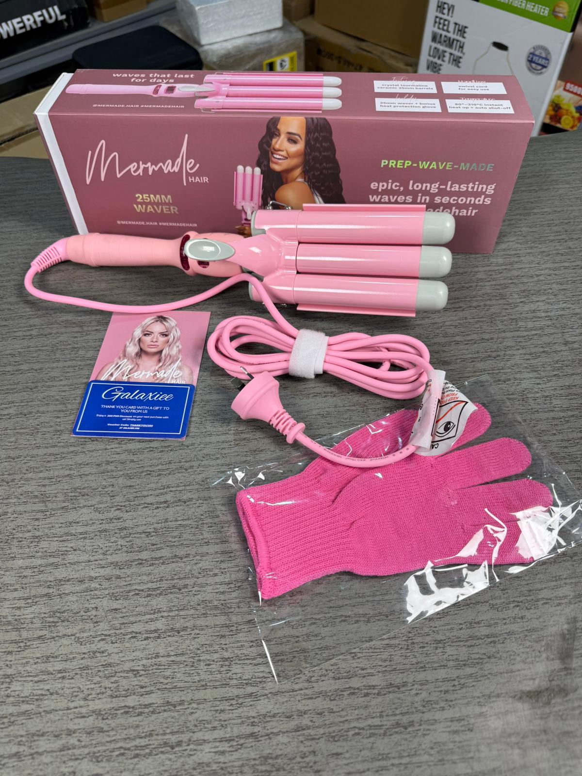 Mermade 3-Barrel Hair Waver – Fast Heating Curling Iron | Shiny Waves - Buy Online Pakistan | Galaxiee.com