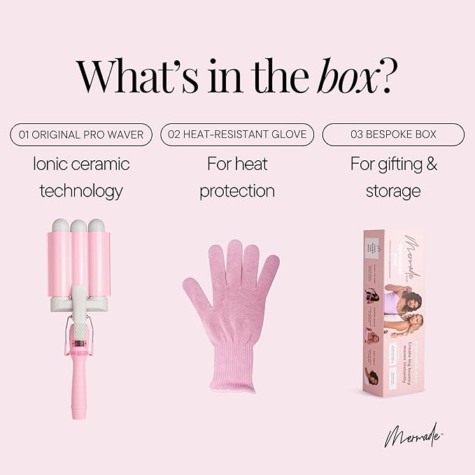 Mermade 3-Barrel Hair Waver – Fast Heating Curling Iron | Shiny Waves - Buy Online Pakistan | Galaxiee.com