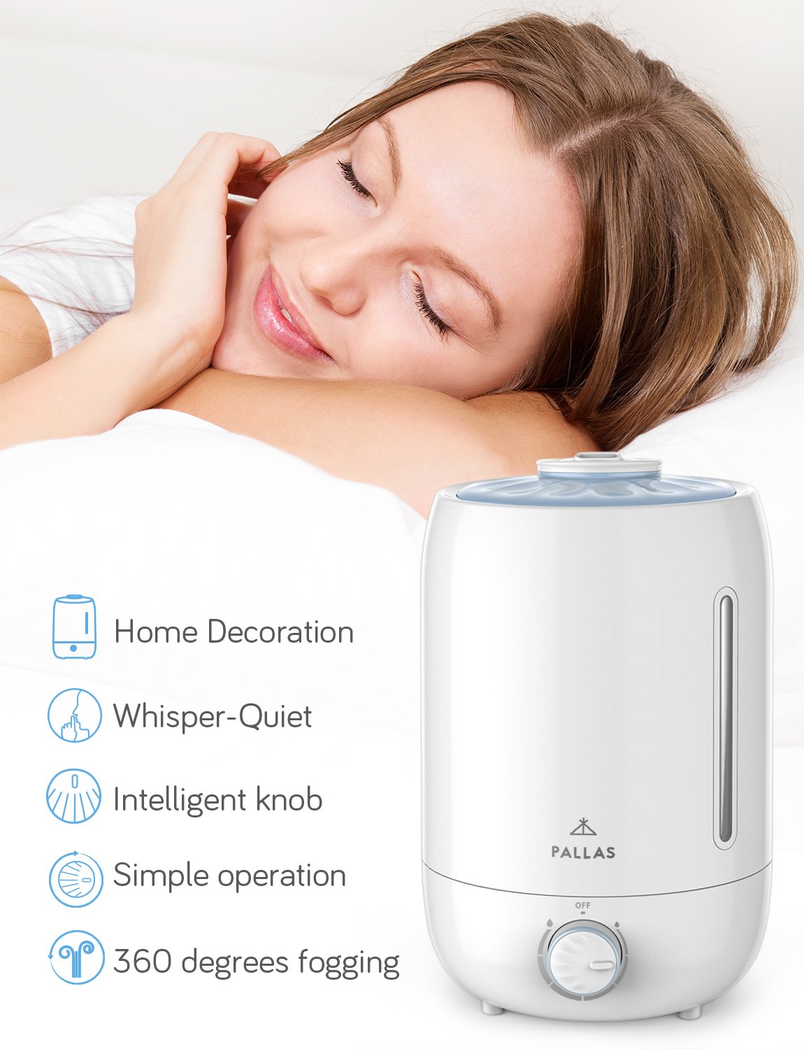 Pallas Ultrasonic Cool Mist Humidifiers with 5L Water tank - Buy Online Pakistan | Galaxiee.com