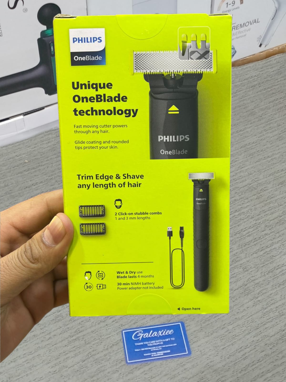Philips OneBlade Hybrid Electric Trimmer & Shaver – 3-in-1 Facial Grooming with Waterpro - Buy Online Pakistan | Galaxiee.com