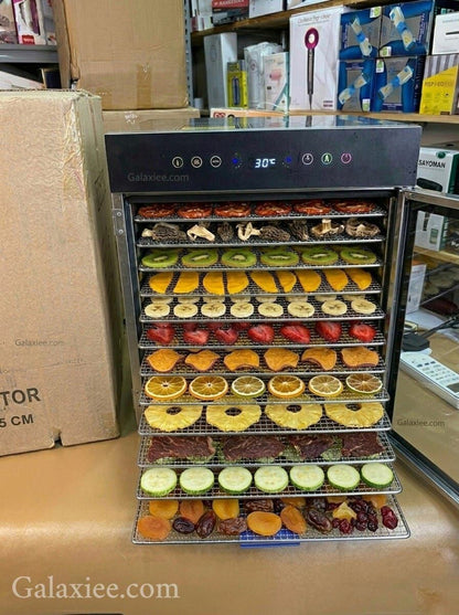 Premium Stainless Steel Food Dehydrator 12  Trays 1000W – Commercial Electric Fruit & Me - Buy Online Pakistan | Galaxiee.com