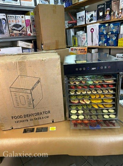 Premium Stainless Steel Food Dehydrator 12  Trays 1000W – Commercial Electric Fruit & Meat Dryer