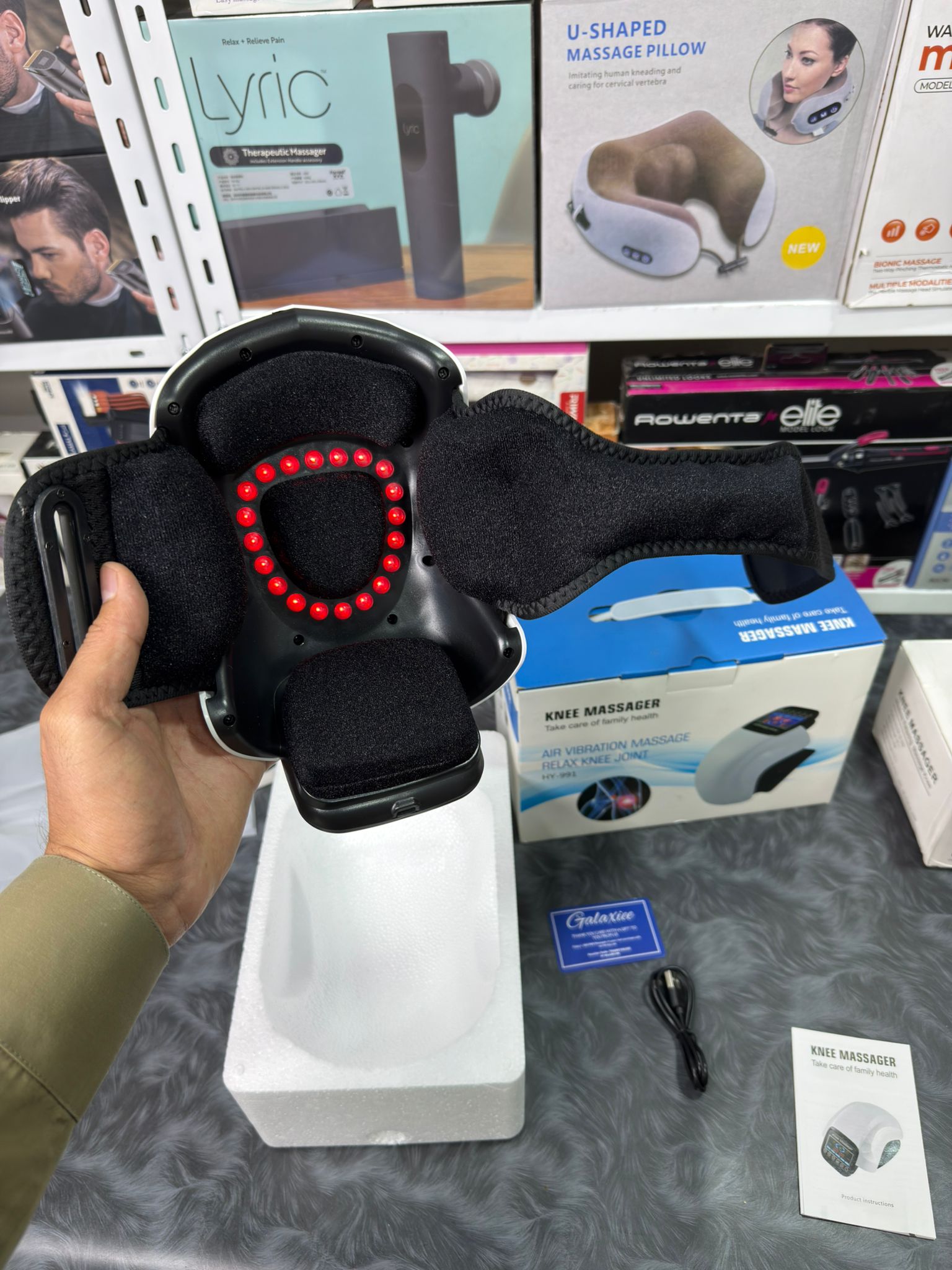 Rechargeable Knee Massager with Heating & Vibration – Large LED Display, 2400mAh Battery - Buy Online Pakistan | Galaxiee.com