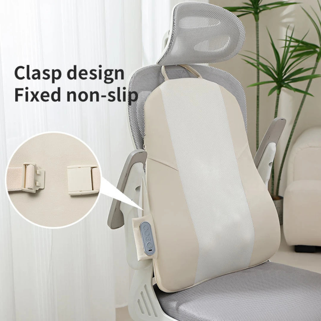 Rechargeable Massage Backrest – 2000mAh Battery | Forward & Reverse Massage + Heat Compr - Buy Online Pakistan | Galaxiee.com