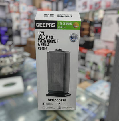Geepas PTC Ceramic Fan Heater GRH-28571 – 2000W Warm & Cool Air, Safety Tip-Over, Oscillating Heater