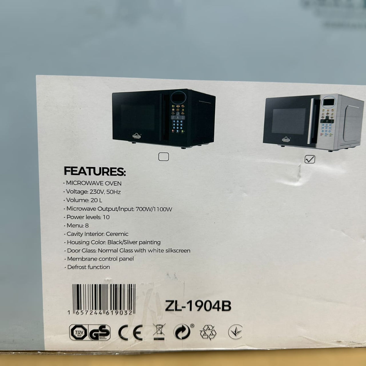 Uakeen 20L Digital Microwave Oven ZL-1904B – Compact Countertop Microwave with Digital Control