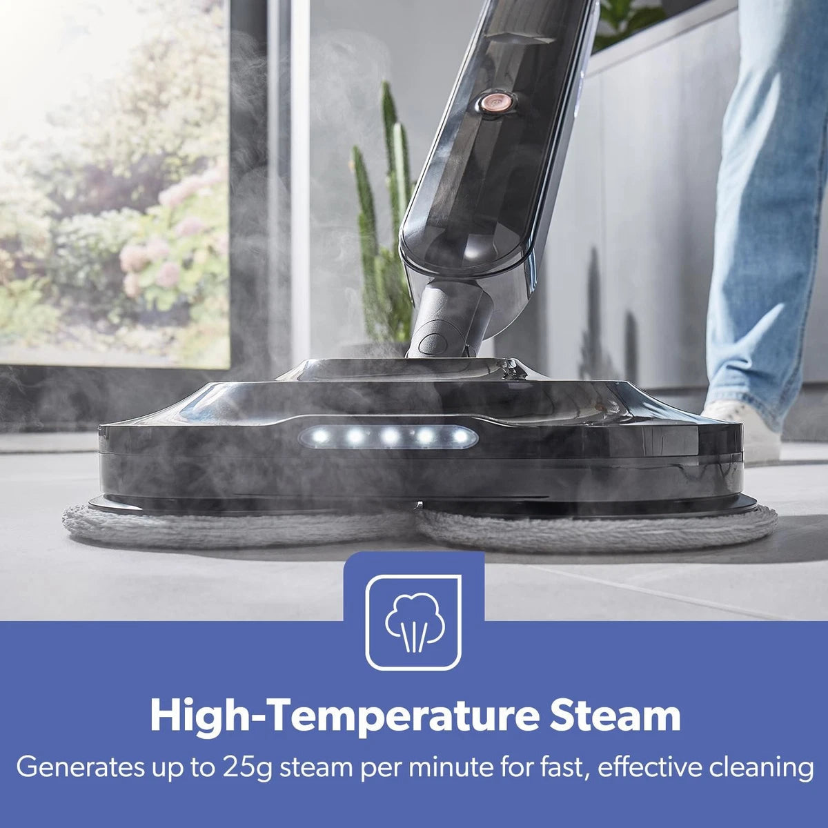 GEEPAS Digital Steam Mop Upright Floor Cleaner – 2-Mode Steam Cleaner for Tiles, Marble, Laminate & Wood Floors