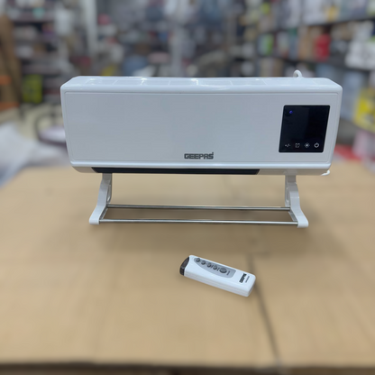 Geepas EcoWarm Wall-Mounted PTC Heater – 28585 | 1800W Ceramic Heater with Remote & LED Display