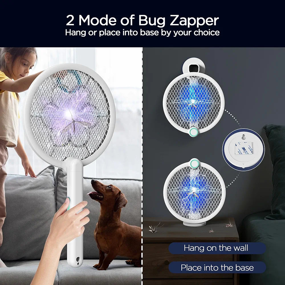 Vaelon V-989 Electric Mosquito Swatter Racket – Rechargeable Bug Zapper with LED Light | USB Type-C Mosquito Killer