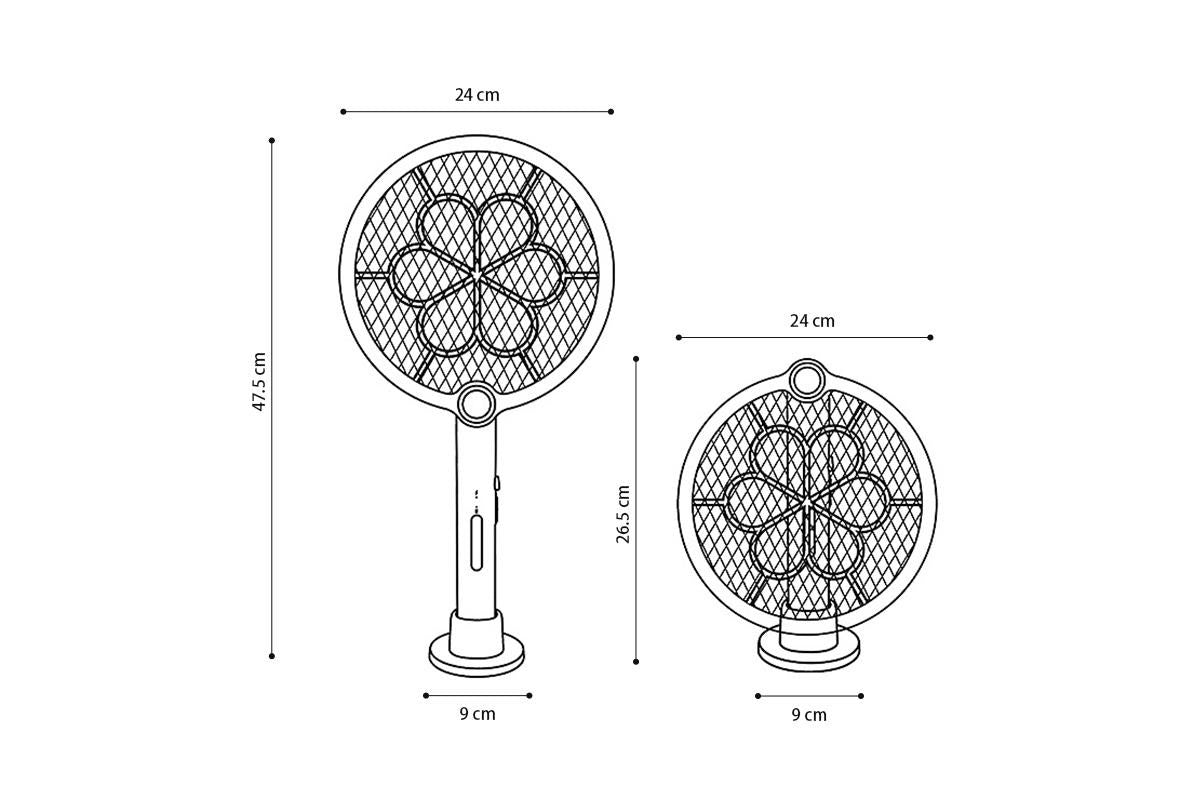 Vaelon V-989 Electric Mosquito Swatter Racket – Rechargeable Bug Zapper with LED Light | USB Type-C Mosquito Killer