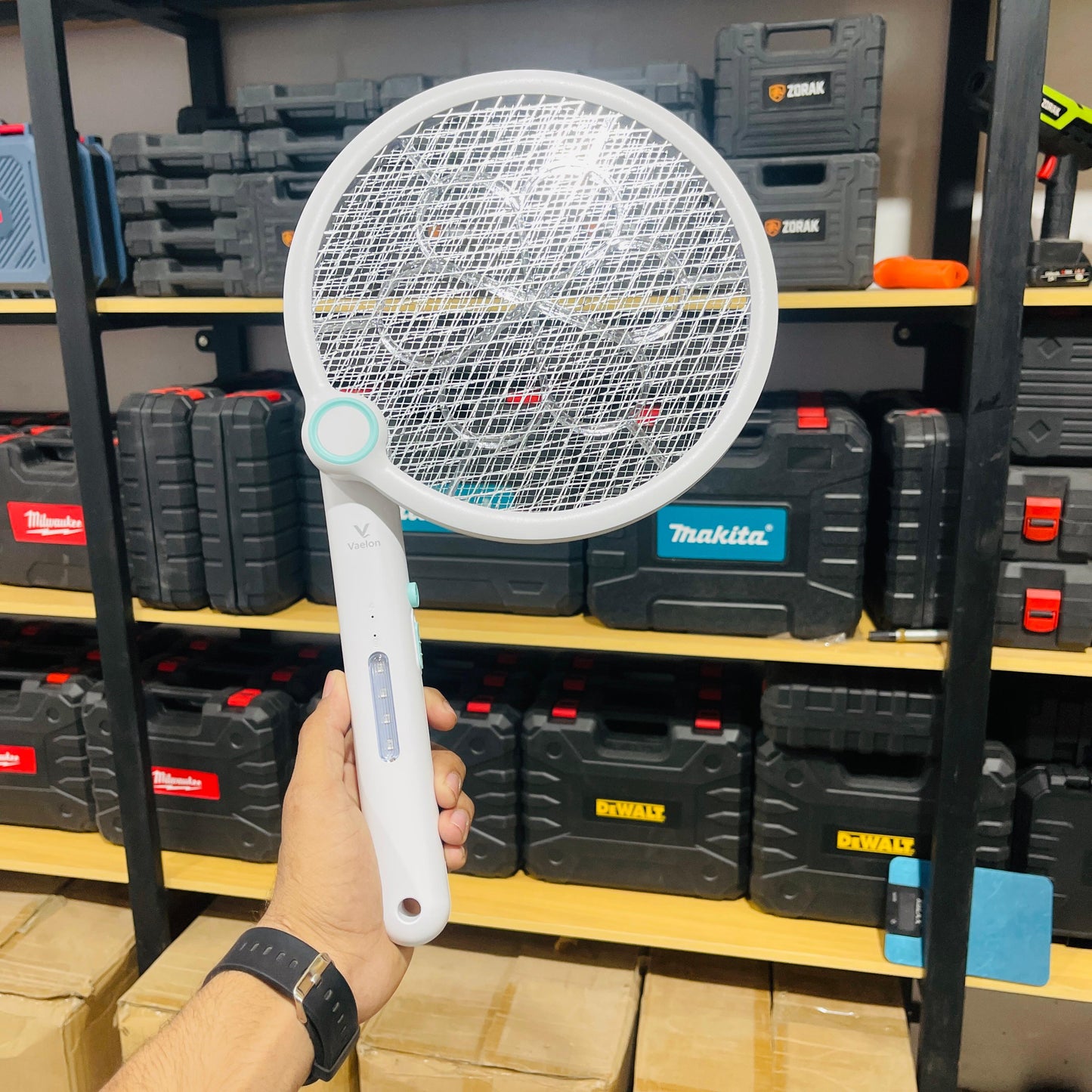 Vaelon V-989 Electric Mosquito Swatter Racket – Rechargeable Bug Zapper with LED Light | USB Type-C Mosquito Killer