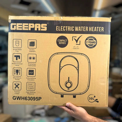Geepas Electric Water Geyser – 15L & 30L Storage Heater | Fast Heating & Safety System