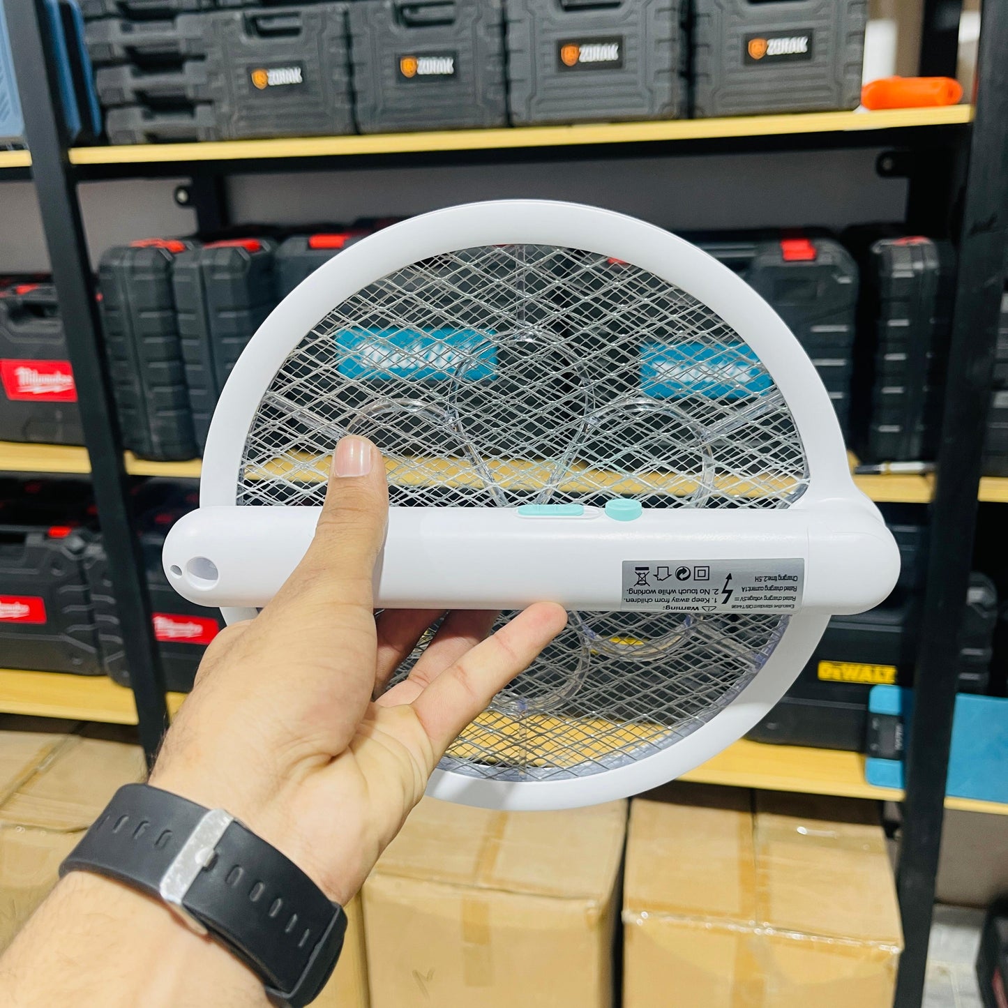 Vaelon V-989 Electric Mosquito Swatter Racket – Rechargeable Bug Zapper with LED Light | USB Type-C Mosquito Killer