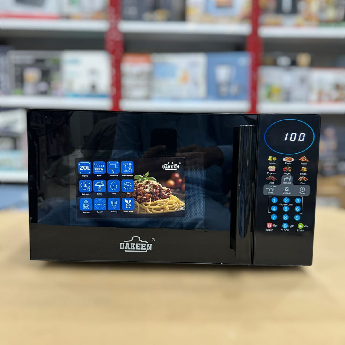 Uakeen 20L Digital Microwave Oven ZL-1904B – Compact Countertop Microwave with Digital Control