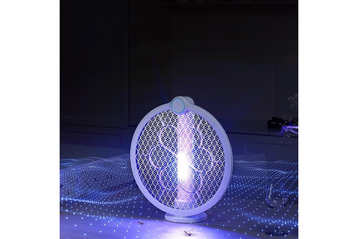 Vaelon V-989 Electric Mosquito Swatter Racket – Rechargeable Bug Zapper with LED Light | USB Type-C Mosquito Killer
