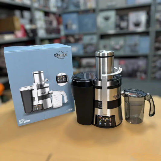 Uakeen 1400W Juice Extractor – German Lot Stainless Steel High-Speed Juicer Machine