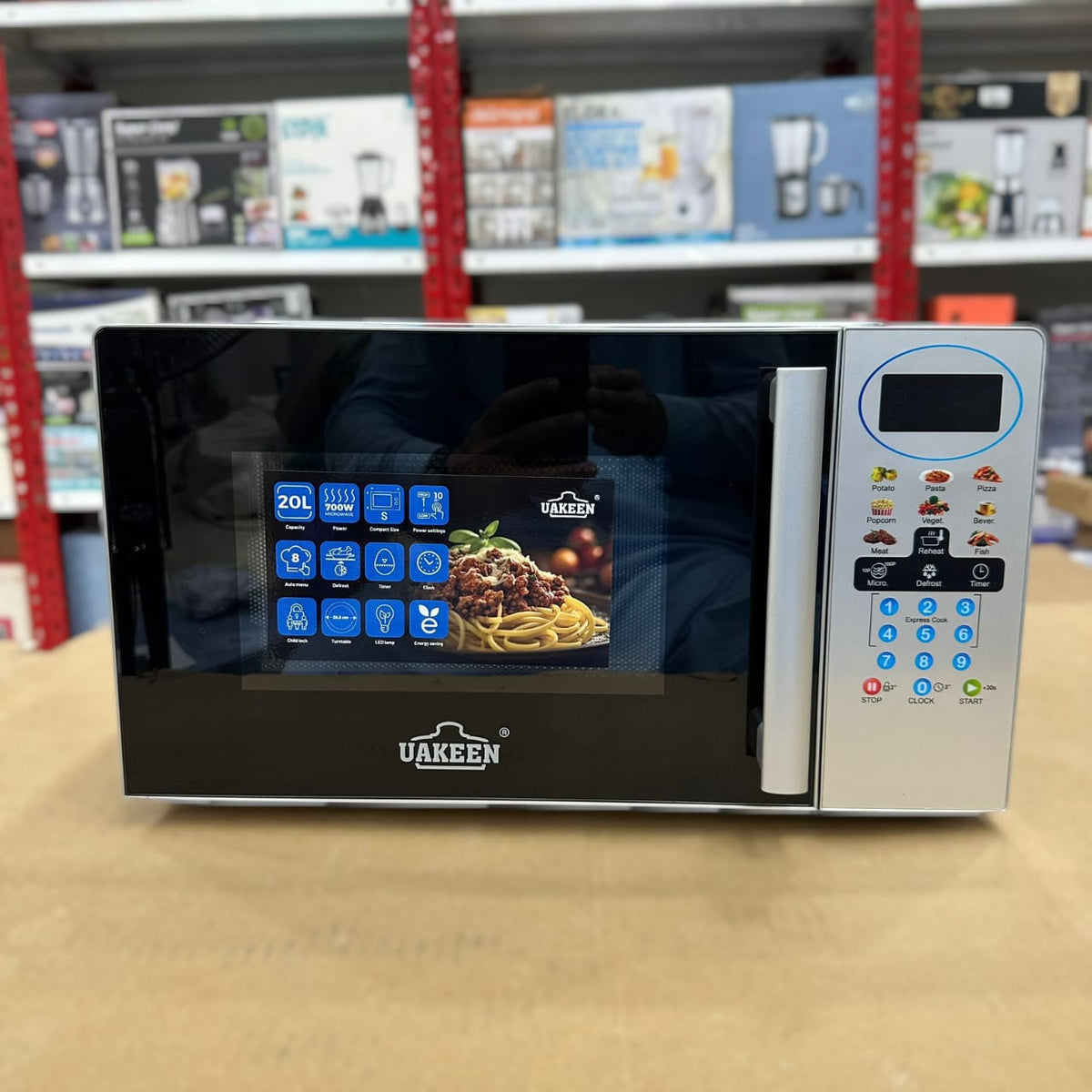 Uakeen 20L Digital Microwave Oven ZL-1904B – Compact Countertop Microwave with Digital Control
