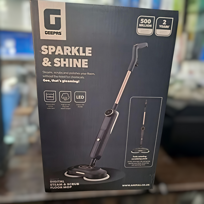 GEEPAS Digital Steam Mop Upright Floor Cleaner – 2-Mode Steam Cleaner for Tiles, Marble, Laminate & Wood Floors