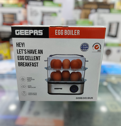 Geepas 16-Piece Egg Boiler GEB-63019 – Fast, Easy & Safe Egg Cooking