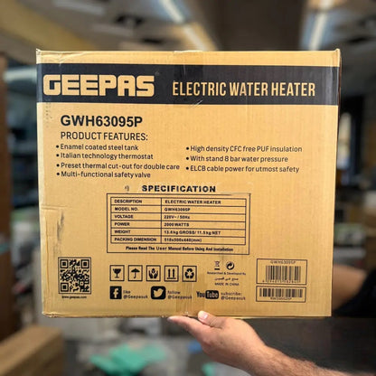 Geepas Electric Water Geyser – 15L & 30L Storage Heater | Fast Heating & Safety System
