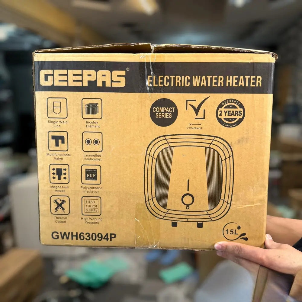 Geepas Electric Water Geyser – 15L & 30L Storage Heater | Fast Heating & Safety System