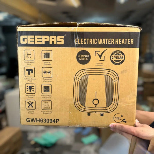 Geepas Electric Water Geyser – 15L & 30L Storage Heater | Fast Heating & Safety System
